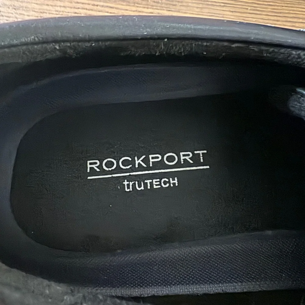 Rockport truTECH Oxfords Mens 12 Black Excellent‎ Leather Dress Shoes CI3077